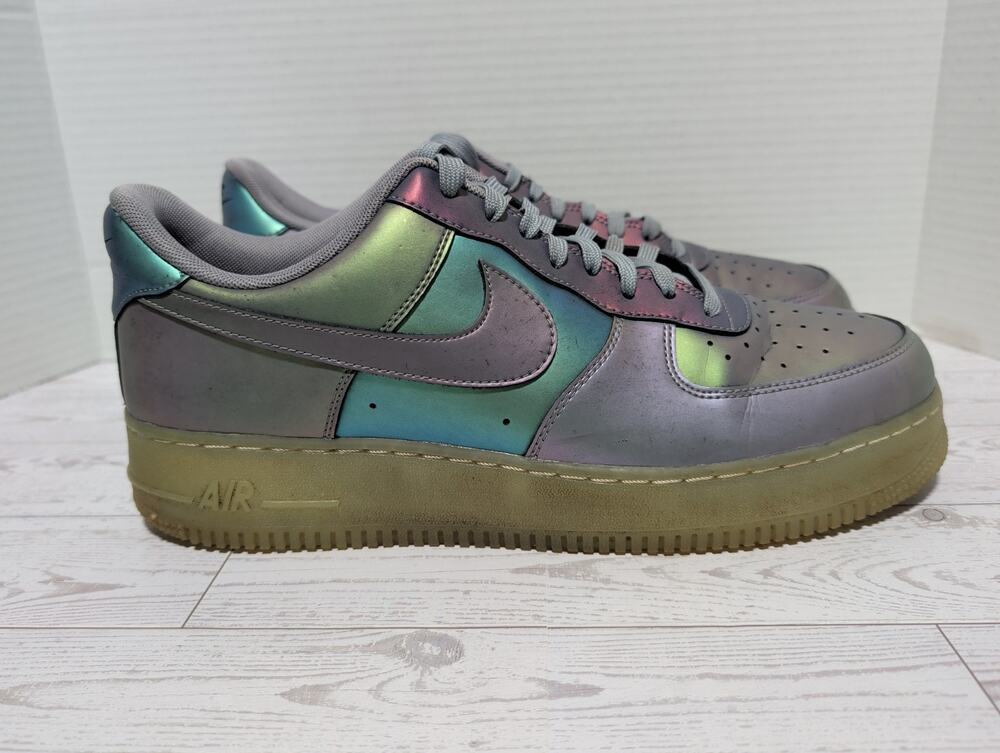 Nike Air Force 1 '07 LV8 Low Iridescent Sneakers Shoes Mens Size 12 718152-019